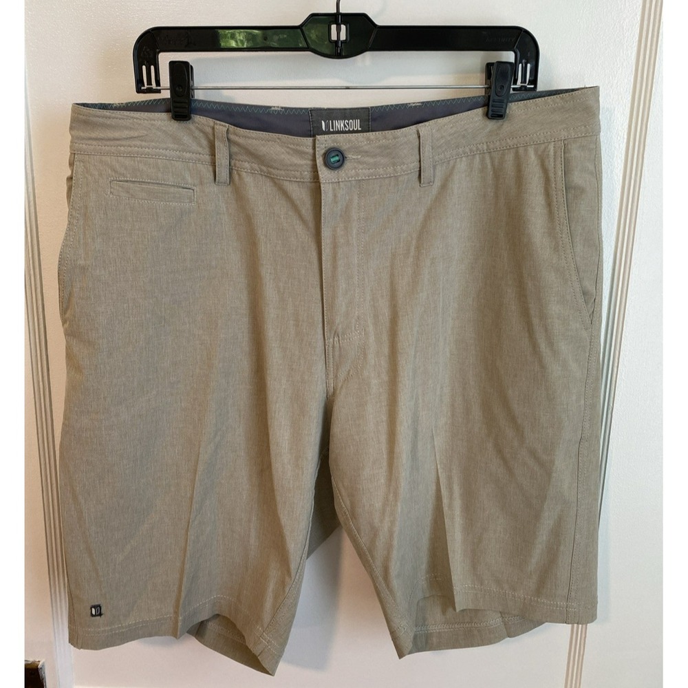 LINKSOUL Boardwalker Shorts Mens 36 Hybrid Board Golf Performance Khaki